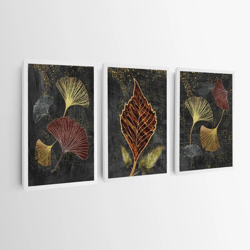 Mehrteiliges Leinwandbild Fire Leaves mockup 0