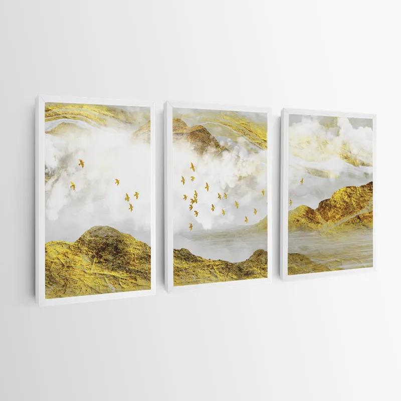 Mehrteiliges Leinwandbild Gold Mountain Set mockup 0