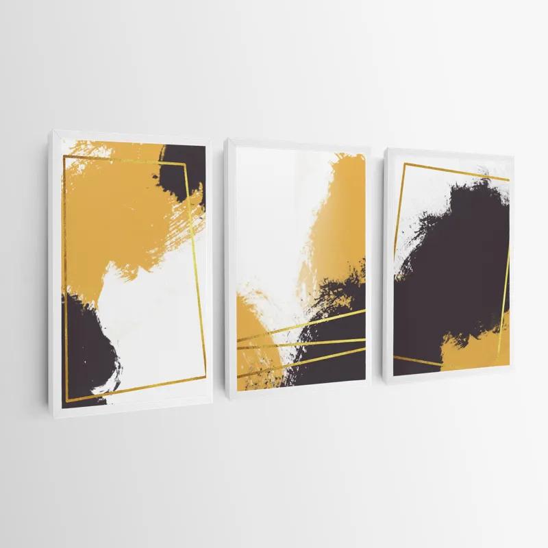 Mehrteiliges Leinwandbild Gold Square Set mockup 0