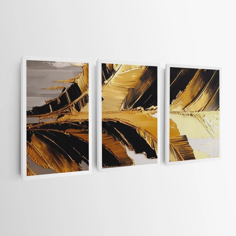 Mehrteiliges Leinwandbild Goldenlack Set mockup 0