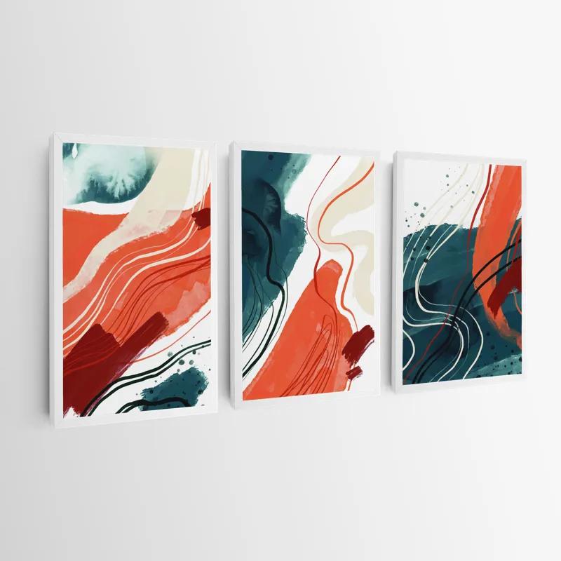 Mehrteiliges Leinwandbild Orangelue Set mockup 0