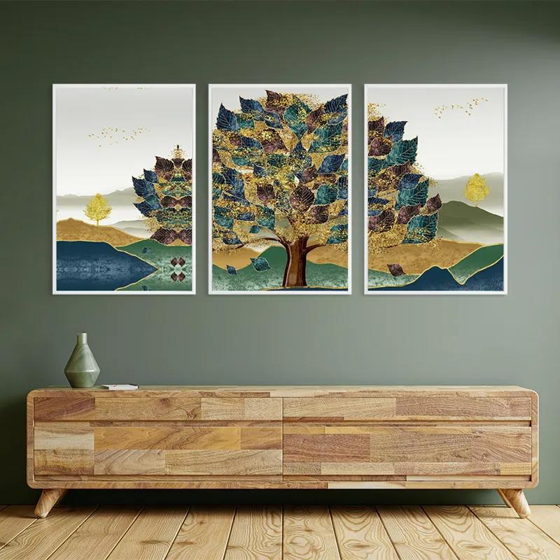 Mehrteiliges Leinwandbild Bluend Red Tree mockup 2