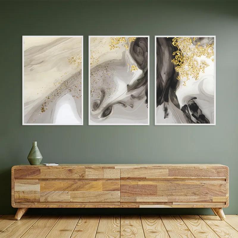 Mehrteiliges Leinwandbild Cream Glitter Set mockup 2