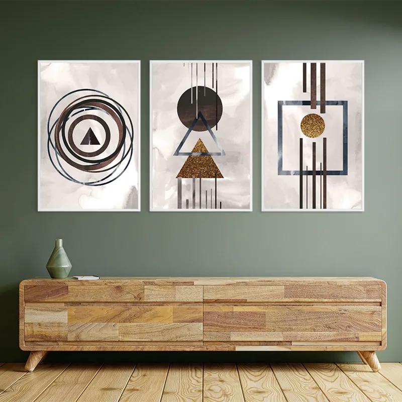 Mehrteiliges Leinwandbild Greybstract Set mockup 2