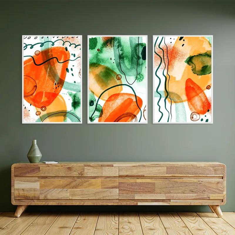 Mehrteiliges Leinwandbild Orange Green Set mockup 2