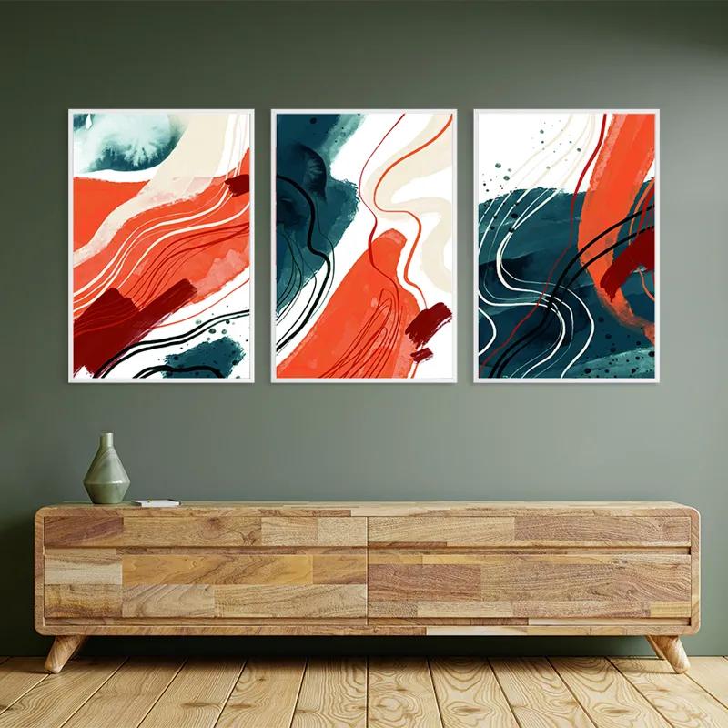 Mehrteiliges Leinwandbild Orangelue Set mockup 2