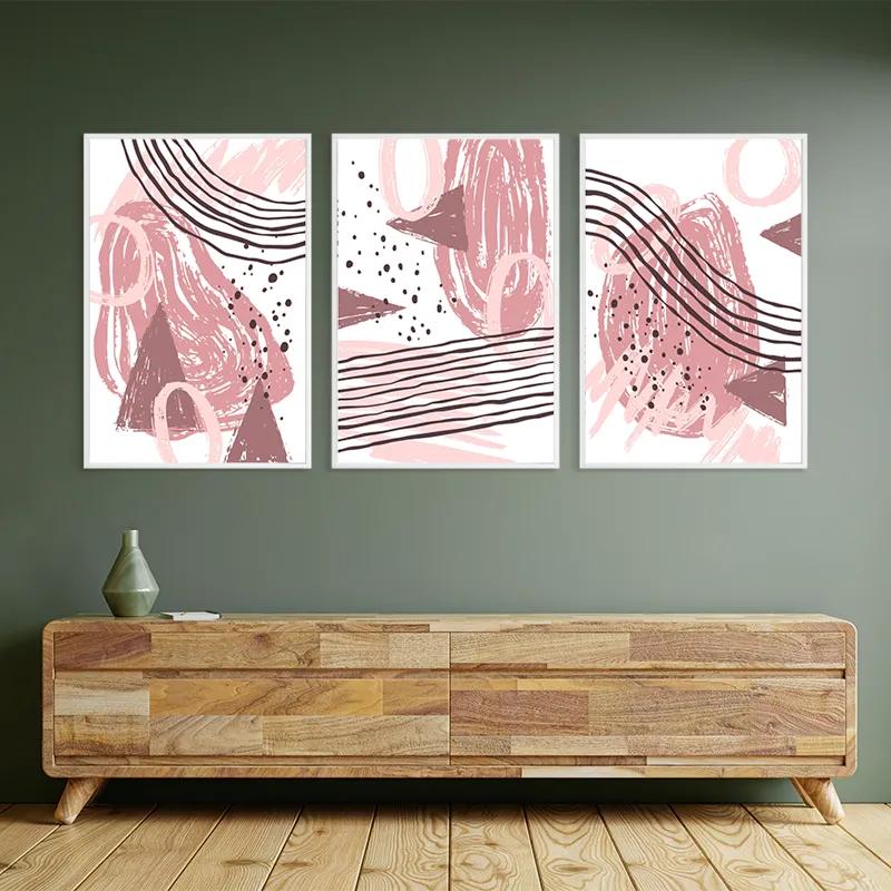 Mehrteiliges Leinwandbild Pink Set mockup 2