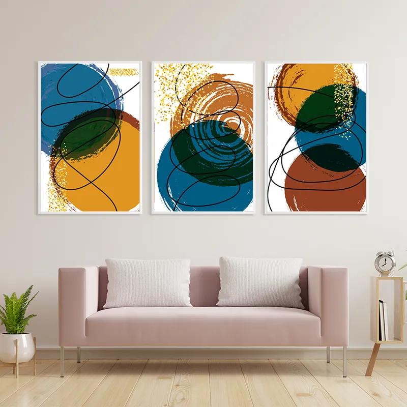 Mehrteiliges Leinwandbild Abstract Circles mockup 3