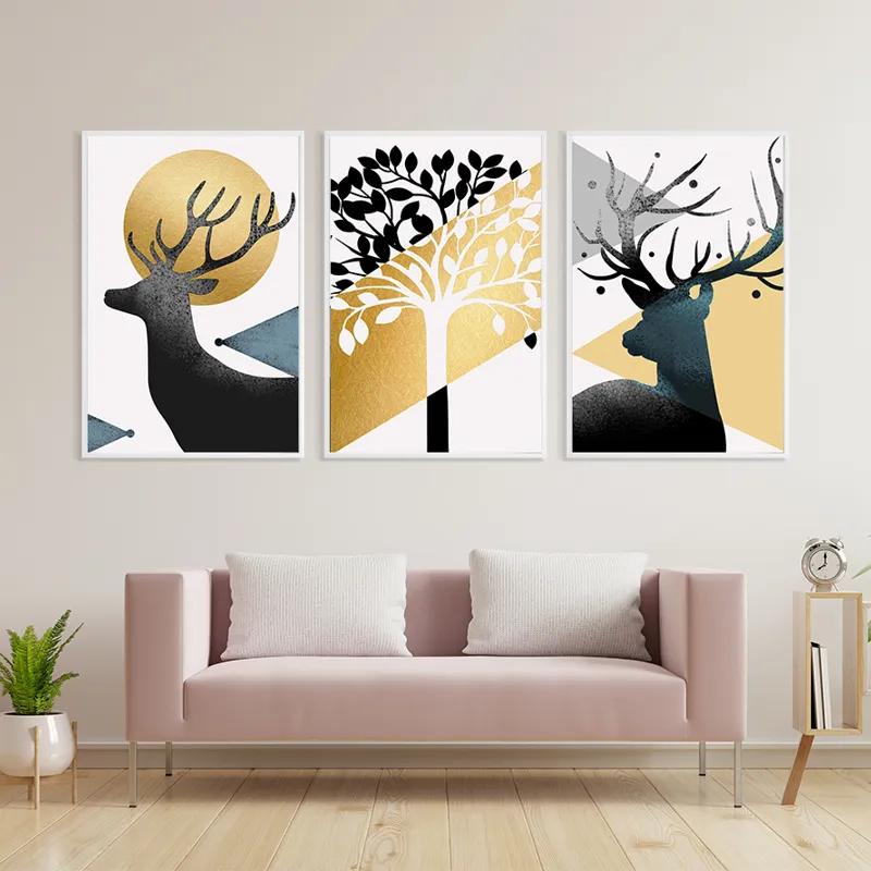 Mehrteiliges Leinwandbild Blacknd White Tree mockup 3