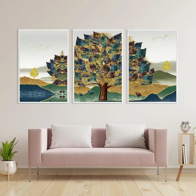 Mehrteiliges Leinwandbild Bluend Red Tree mockup 3