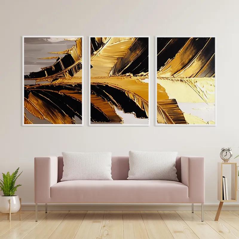 Mehrteiliges Leinwandbild Goldenlack Set mockup 3