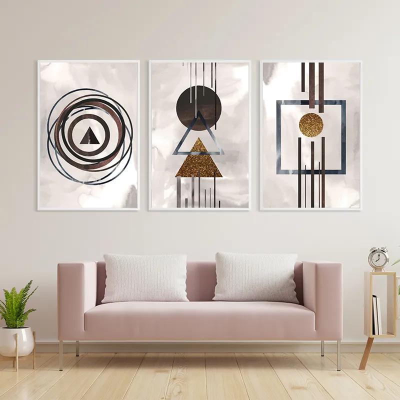 Mehrteiliges Leinwandbild Greybstract Set mockup 3