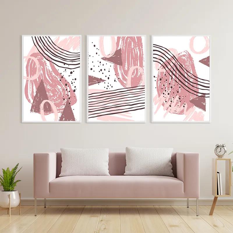 Mehrteiliges Leinwandbild Pink Set mockup 3