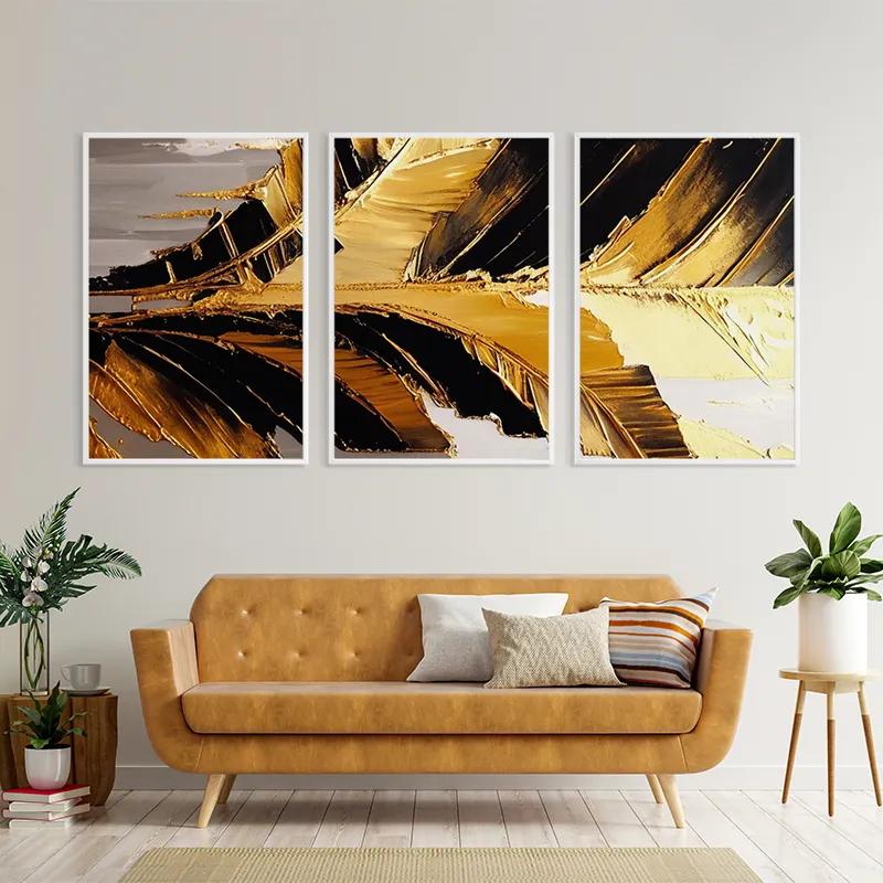 Mehrteiliges Leinwandbild Goldenlack Set mockup 4