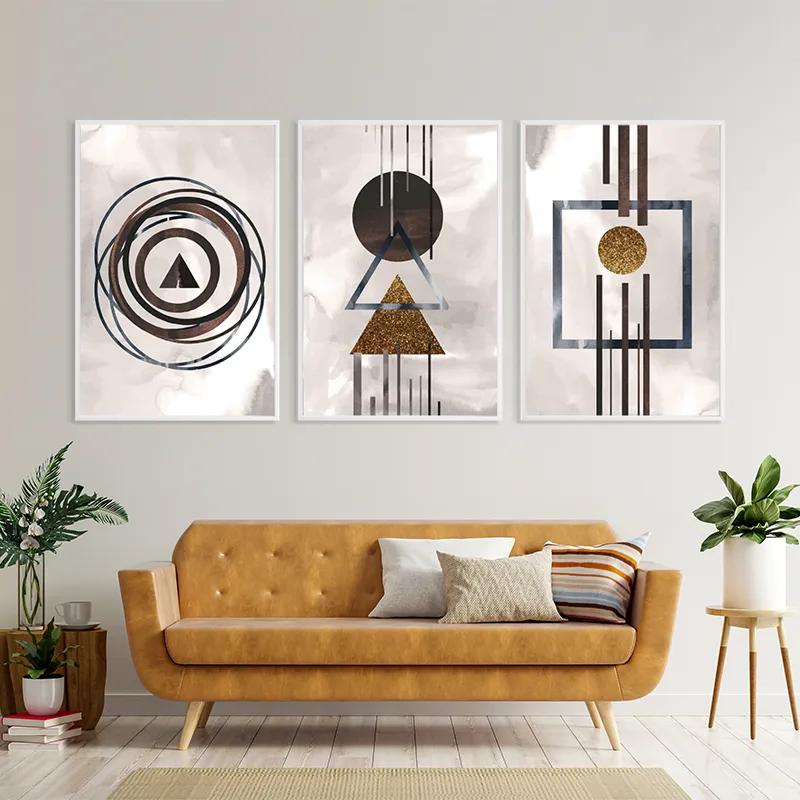 Mehrteiliges Leinwandbild Greybstract Set mockup 4