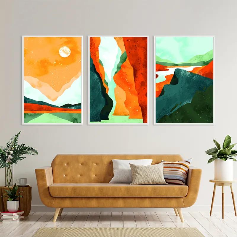 Mehrteiliges Leinwandbild Mountain Set mockup 4