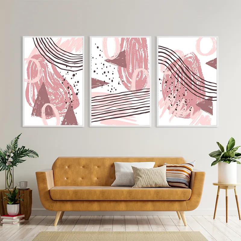 Mehrteiliges Leinwandbild Pink Set mockup 4