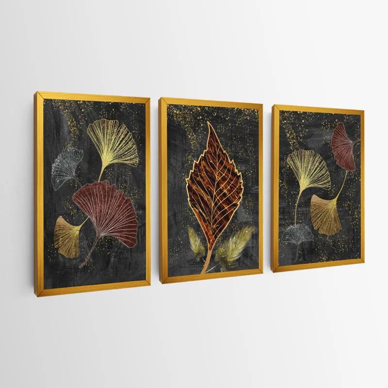 Mehrteiliges Leinwandbild Fire Leaves mockup 0