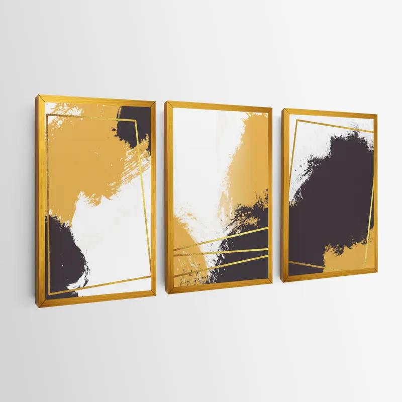 Mehrteiliges Leinwandbild Gold Square Set mockup 0