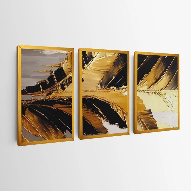 Mehrteiliges Leinwandbild Goldenlack Set mockup 0