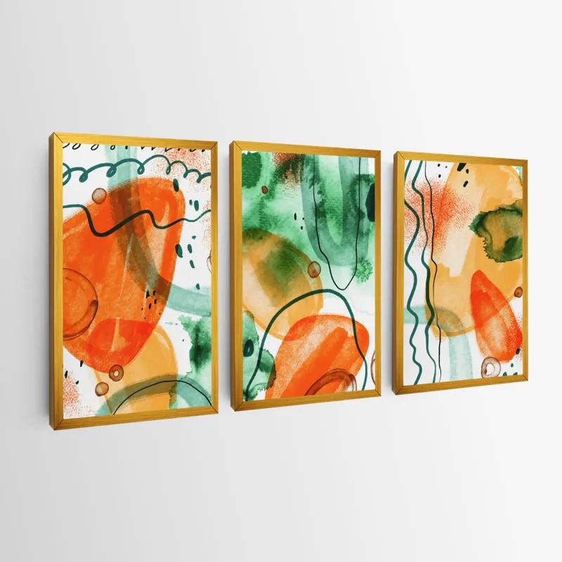 Mehrteiliges Leinwandbild Orange Green Set mockup 0
