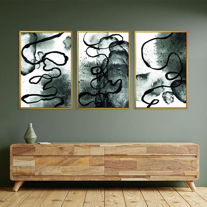 Mehrteiliges Leinwandbild Black Linesrt mockup 2