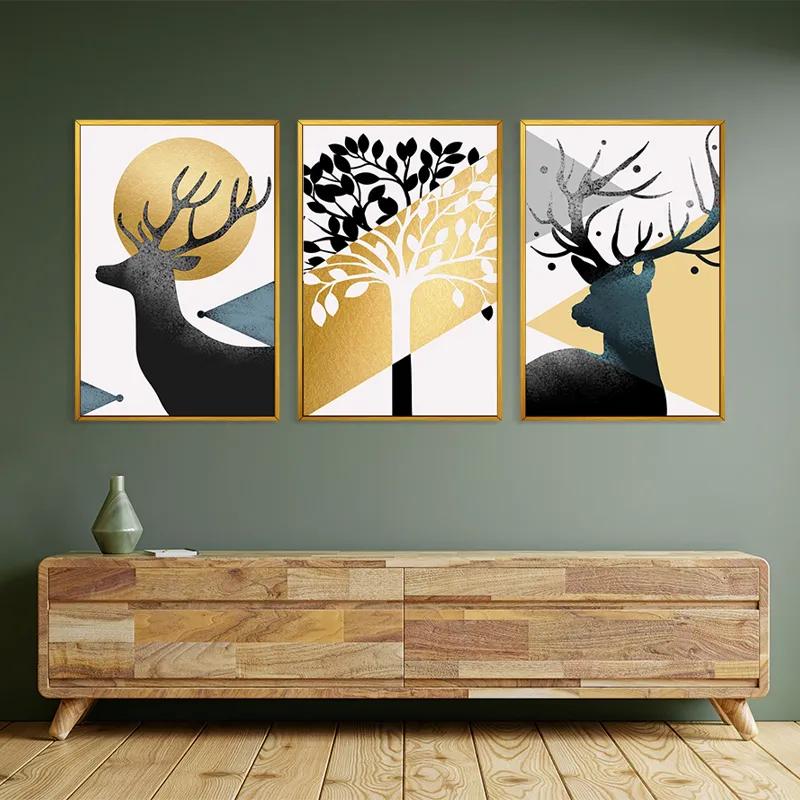 Mehrteiliges Leinwandbild Blacknd White Tree mockup 2