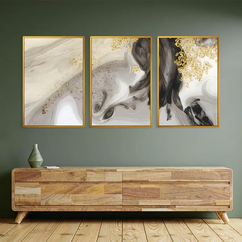 Mehrteiliges Leinwandbild Cream Glitter Set mockup 2