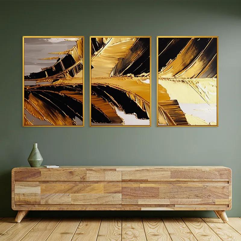 Mehrteiliges Leinwandbild Goldenlack Set mockup 2