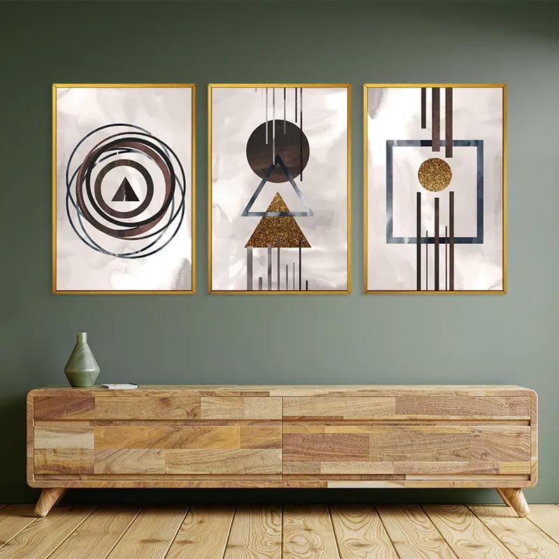 Mehrteiliges Leinwandbild Greybstract Set mockup 2