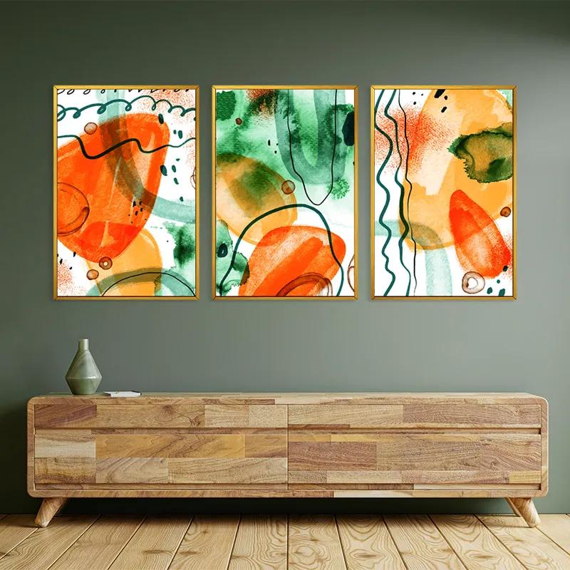 Mehrteiliges Leinwandbild Orange Green Set mockup 2