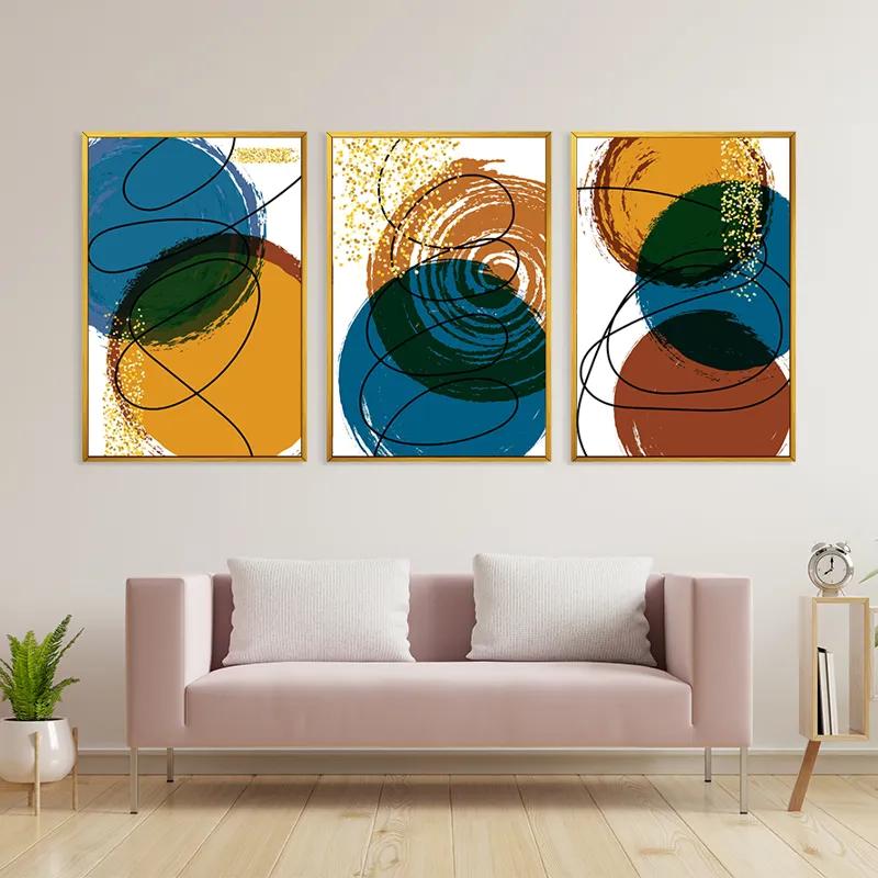 Mehrteiliges Leinwandbild Abstract Circles mockup 3