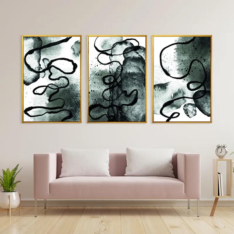 Mehrteiliges Leinwandbild Black Linesrt mockup 3