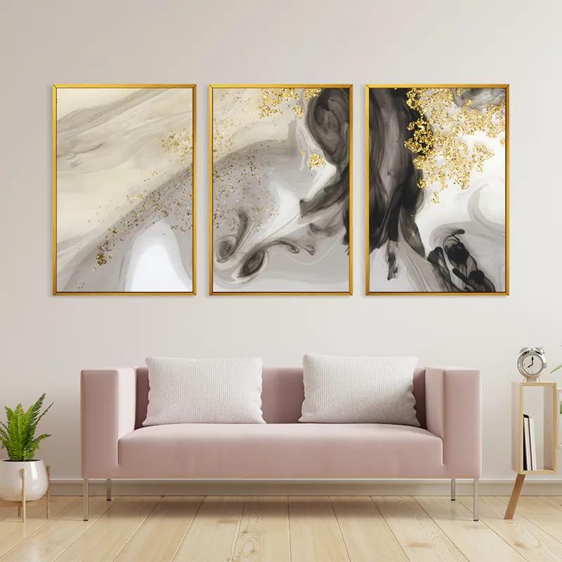 Mehrteiliges Leinwandbild Cream Glitter Set mockup 3