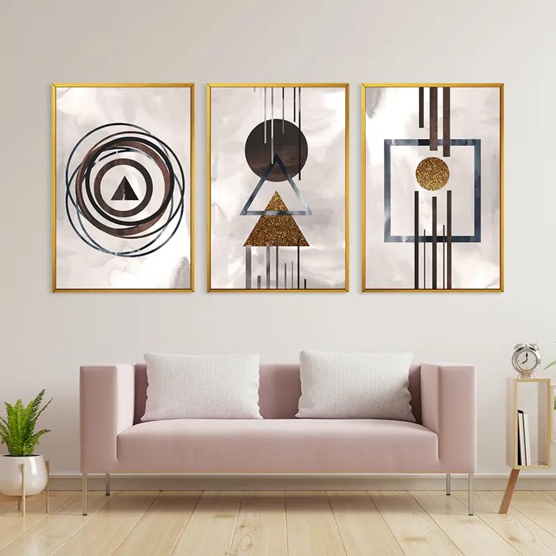 Mehrteiliges Leinwandbild Greybstract Set mockup 3