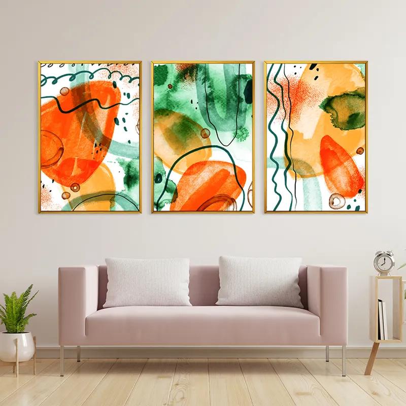 Mehrteiliges Leinwandbild Orange Green Set mockup 3