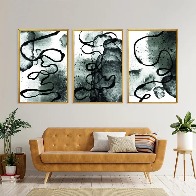 Mehrteiliges Leinwandbild Black Linesrt mockup 4