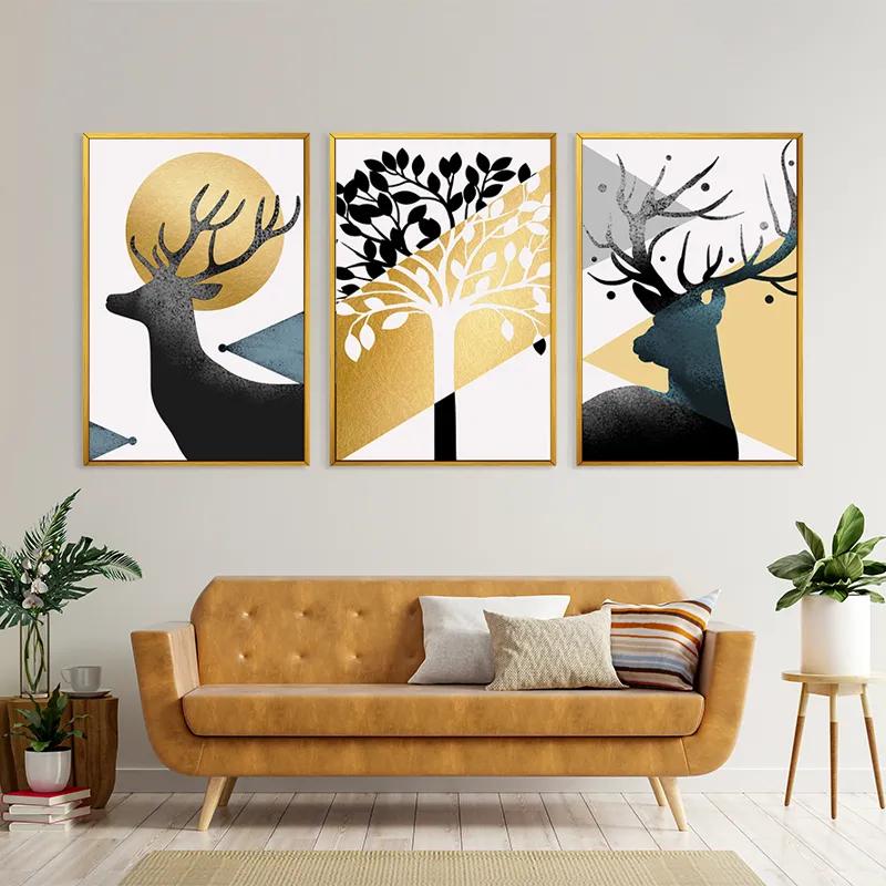 Mehrteiliges Leinwandbild Blacknd White Tree mockup 4