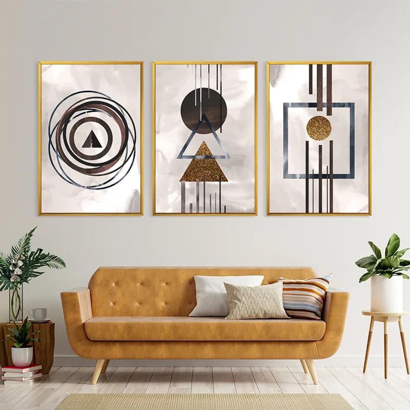 Mehrteiliges Leinwandbild Greybstract Set mockup 4