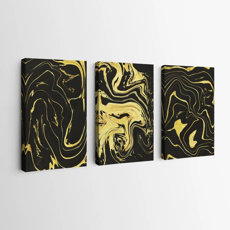 Mehrteiliges Leinwandbild Abstract Gold Lines mockup 0