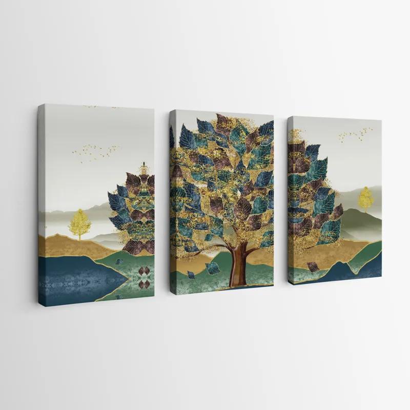 Mehrteiliges Leinwandbild Bluend Red Tree mockup 0