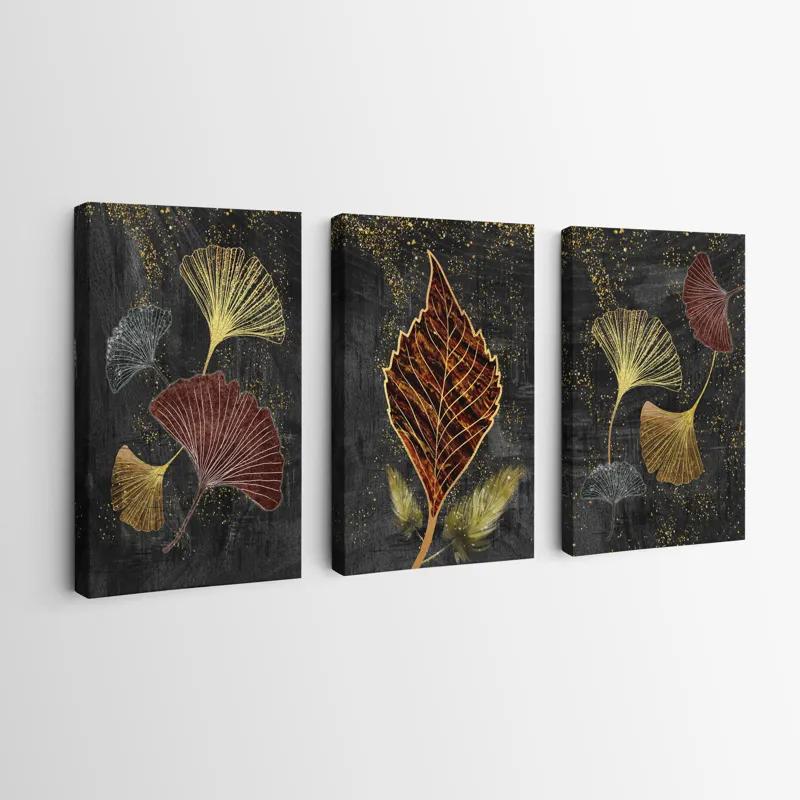 Mehrteiliges Leinwandbild Fire Leaves mockup 0