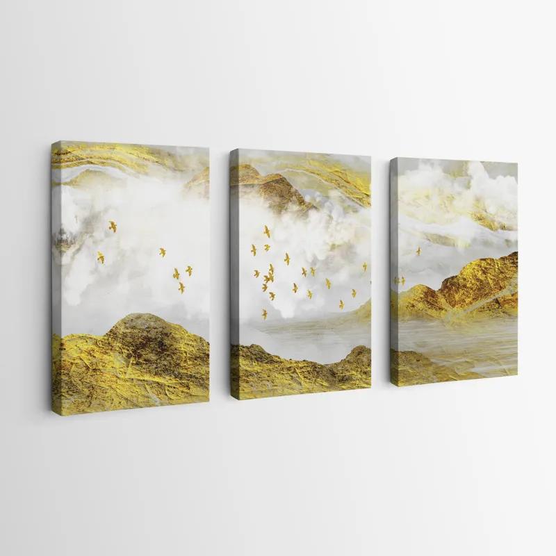 Mehrteiliges Leinwandbild Gold Mountain Set mockup 0
