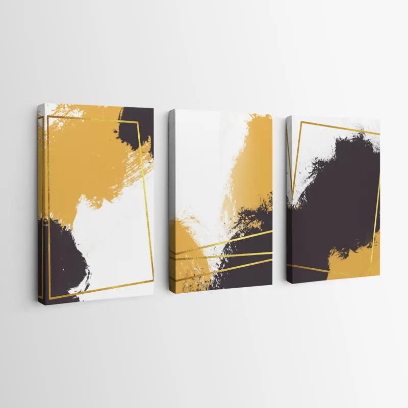 Mehrteiliges Leinwandbild Gold Square Set mockup 0