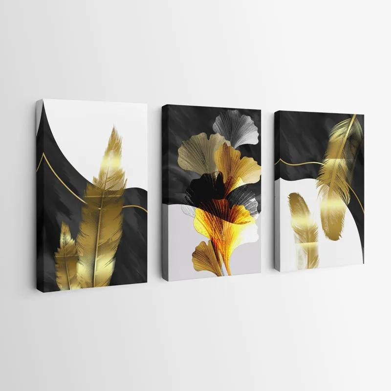 Mehrteiliges Leinwandbild Golden Feathers mockup 0