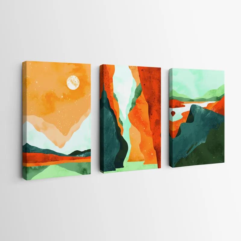 Mehrteiliges Leinwandbild Mountain Set mockup 0