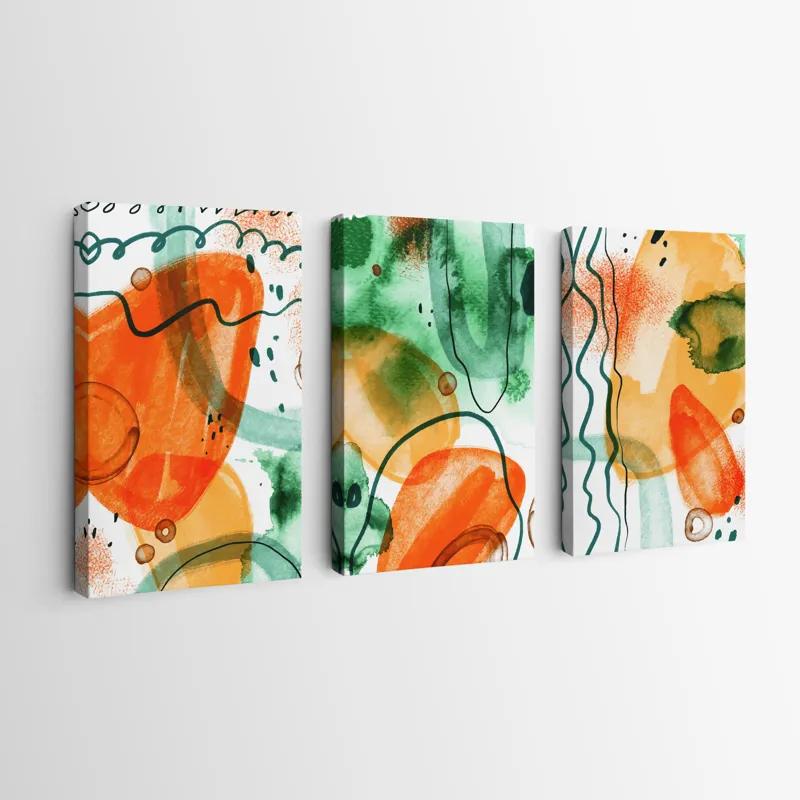 Mehrteiliges Leinwandbild Orange Green Set mockup 0