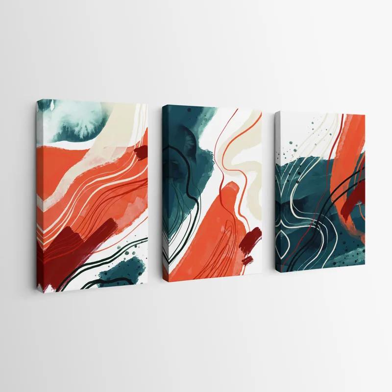 Mehrteiliges Leinwandbild Orangelue Set mockup 0