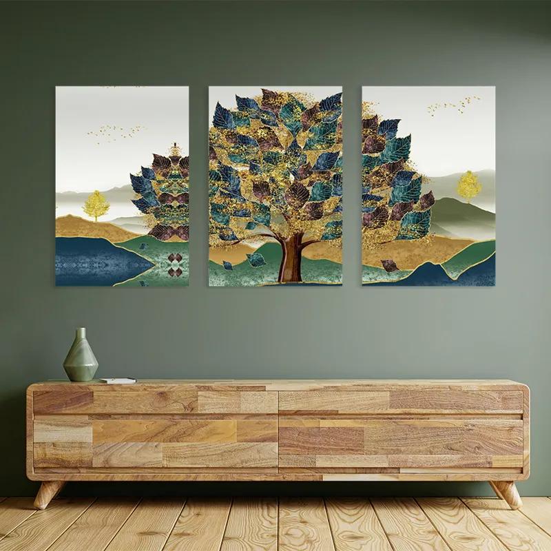 Mehrteiliges Leinwandbild Bluend Red Tree mockup 2