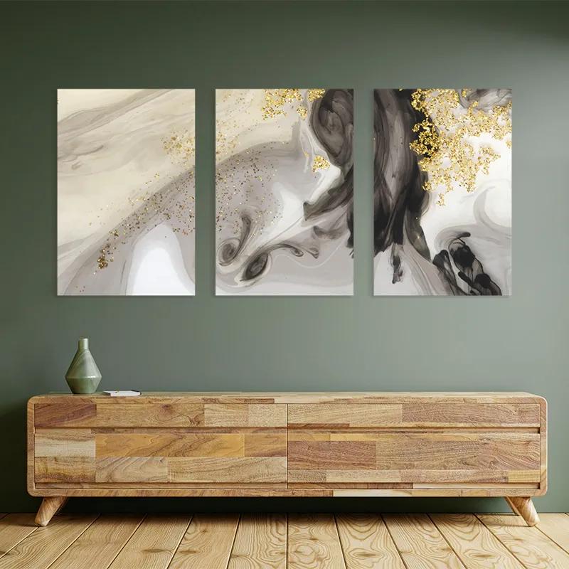 Mehrteiliges Leinwandbild Cream Glitter Set mockup 2